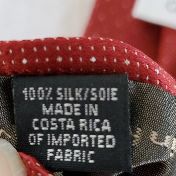 CALVIN KLEIN 100% SILK MEN'S TIE BRICK RED TINY POLKA DOTS, 3.75" WIDE - Picture 6 of 6